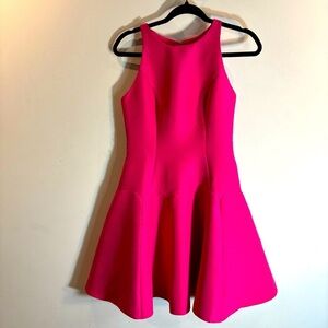 MAC DUGGAL Sz 4 Textured Godet Skirt Mini Sleeveless Crew Neck Lined Dress